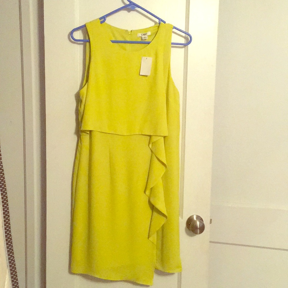 CATO Dress Size 8 Yellow Green color